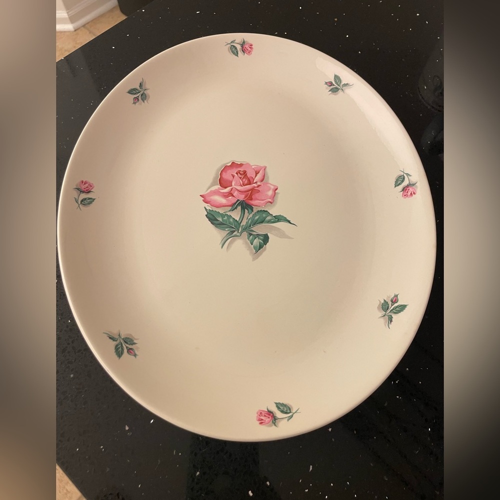 Vintage Rhythm Rose Platter by Homer Laughlin